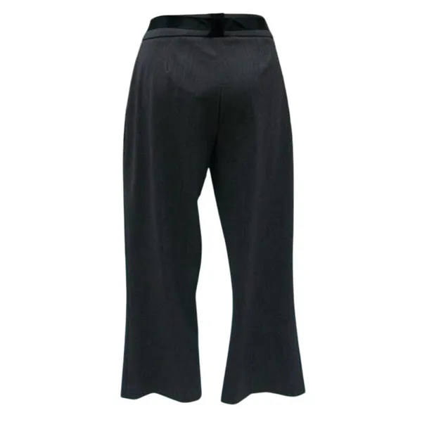 Cache Black Lace Satin Self Belt Gray Bi Stretch Crop Pant New $118 NWT Size 10 - Image 8