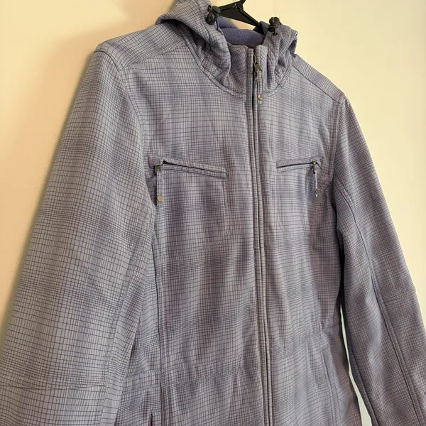 Free Country Hooded Softshell Jacket Full Zip Blue Pattern‎ Blue Medium Outdoors - Image 3