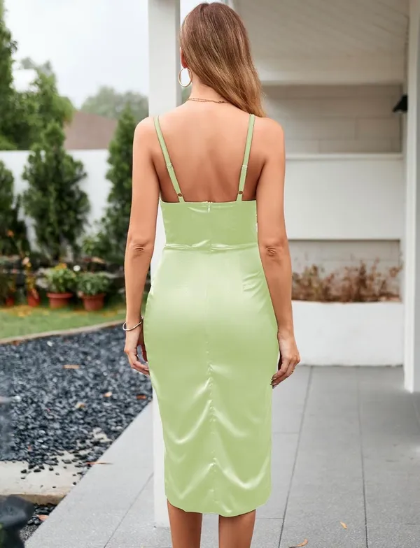 Light Green Corset Style Cocktail Dress - Image 3