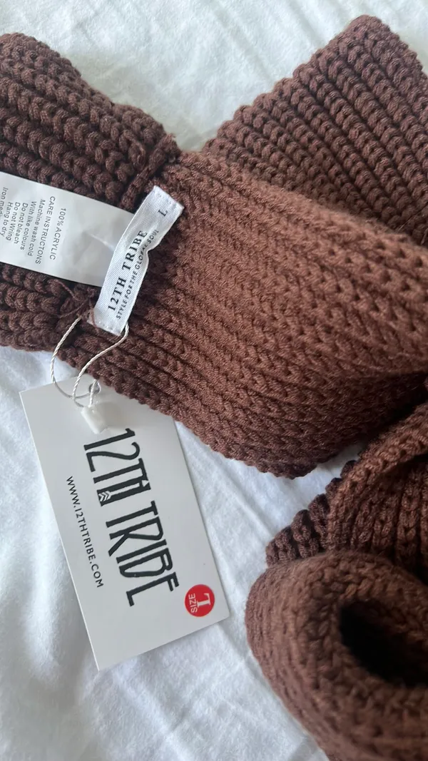 12th Tribe Brown Knit Top - Image 4
