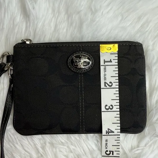 COACH Black Signature Canvas Wristlet - Image 7