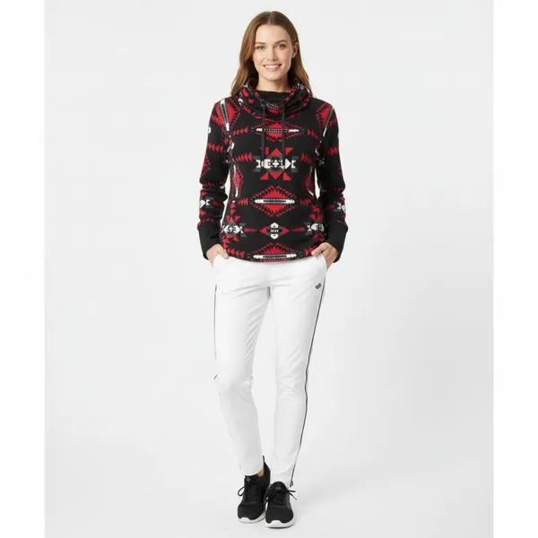 Ralph Lauren Black & Red Tribal Print Long Sleeve Hoody Sweater L - Image 6