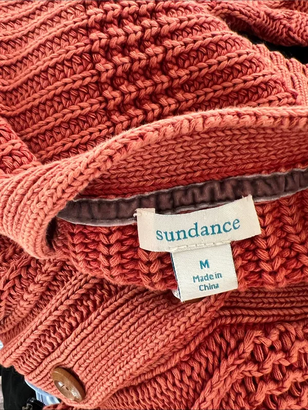 Sundance Orange Chunky Cardigan Medium - Image 3