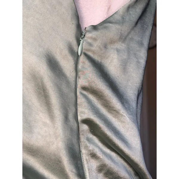 Billy J Selma Sage Green Satin Maxi Dress‎ Bridesmaid Wedding Guest Formal Gown - Image 15