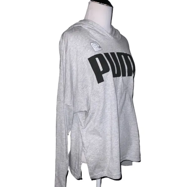 Puma Dry Cell Lightweight Gray Hoodie Black Logo Large NWT - Image 6