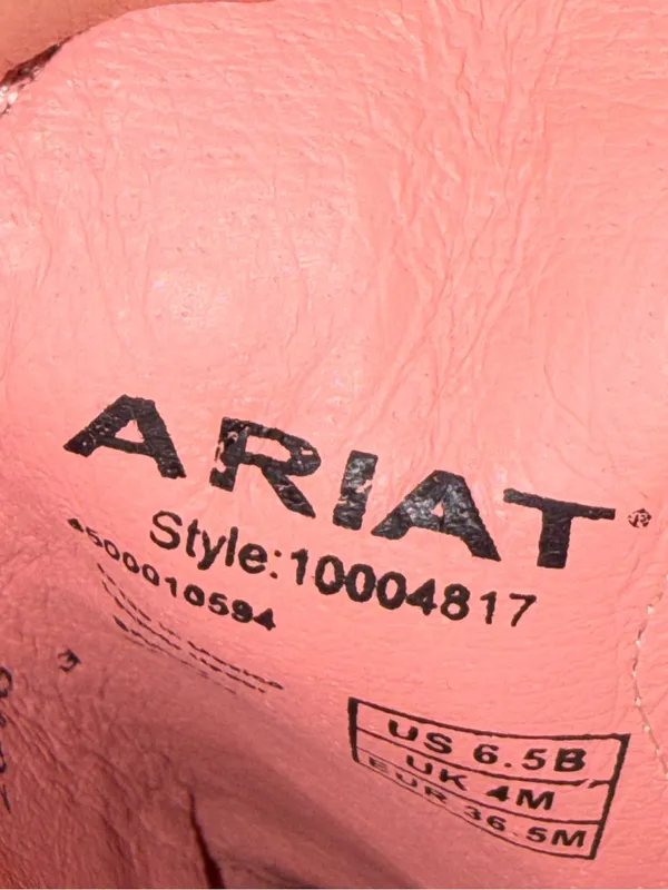 Ariat Quickdraw Western Boots Leather Pink Details Size 6.5 - Image 7