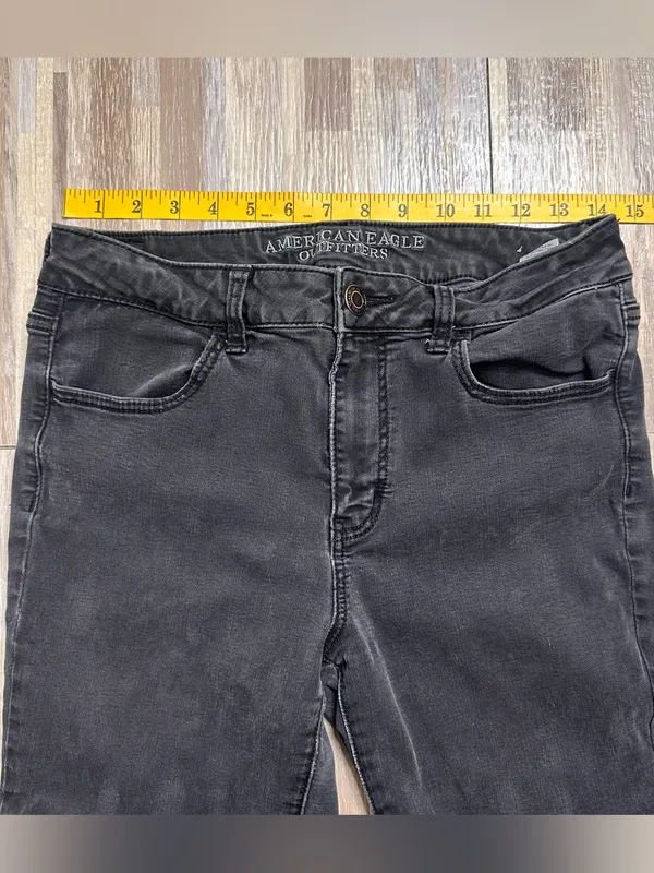 American Eagle Outfitters Hi-Rise Black Skinny Jeans Women’s 12 - Image 4