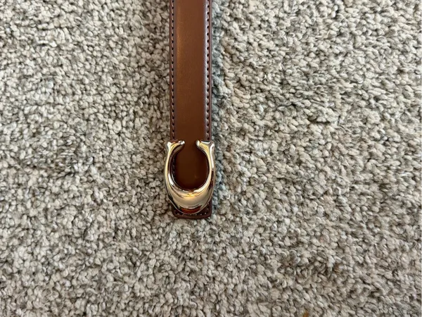 Brown Belt with Gold 'C' Buckle Accent. Very durable & well made. Size- 97cm - Image 4
