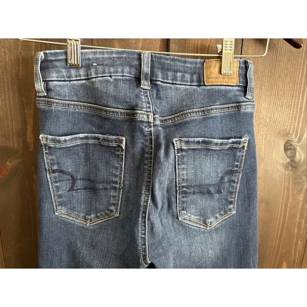 American Eagle‎ AE Next Level Stretch Curvy High Rise Jegging Dark Wash Size 0 - Image 4
