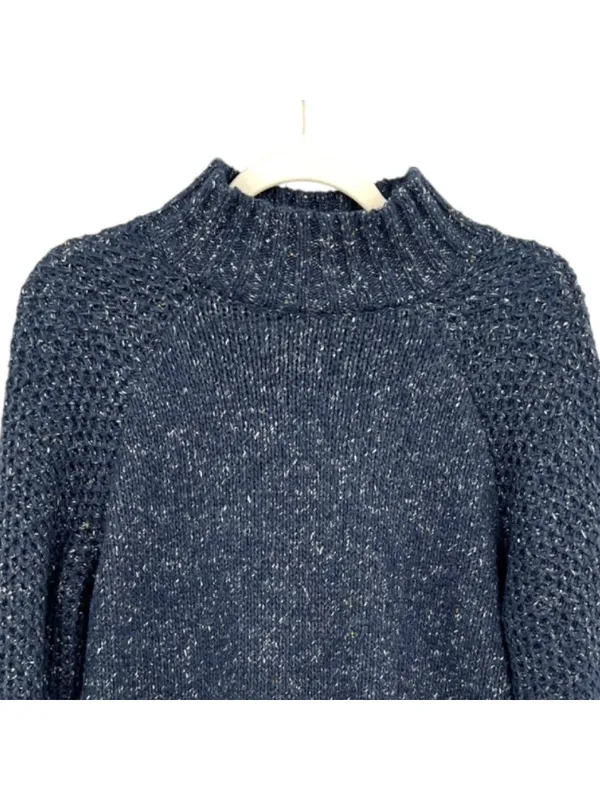 PrAna Ibid Navy Blue Knit Mock Neck Tunic Sweater Size Small Cabincore Gorpcore - Image 3