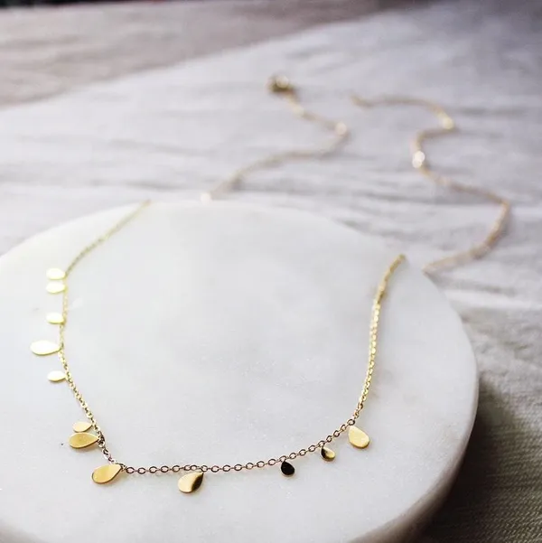 Delicate Tear Drop Necklace /minimalist Necklace Gold - Image 3