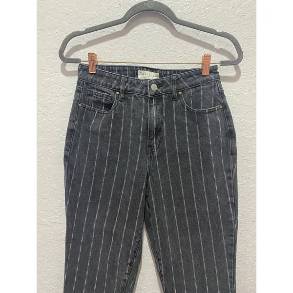 Pacsun Striped Straight Leg Mom Jeans Size 27 - Image 2