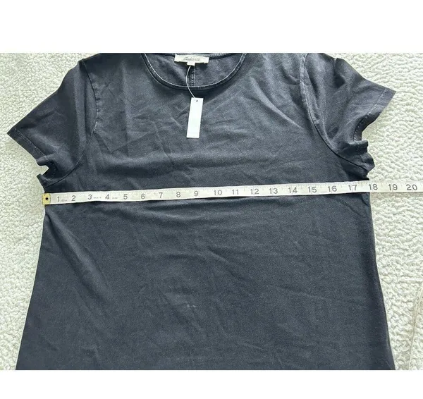 Madewell Slim Shrunken Tee Lightweight Cotton Black Size L NU848 - Image 3