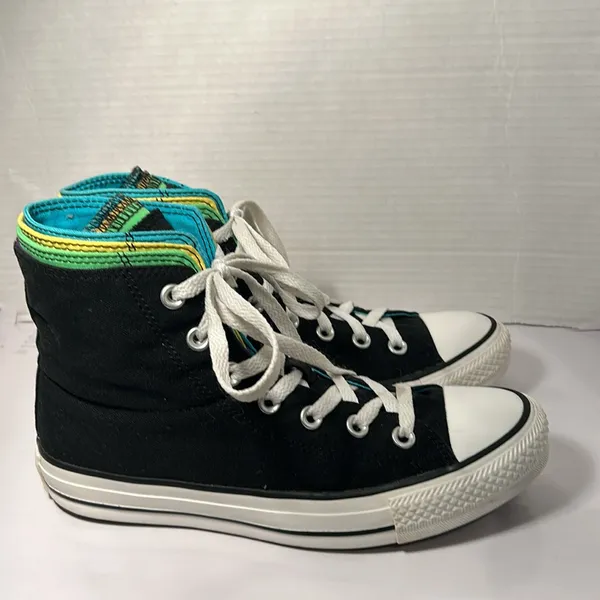 Converse Chuck Taylor Multi colored, Multi tongue Hi Top Sneakers Woman 8 Men 6 - Image 4