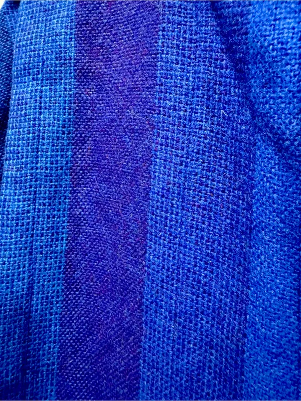 Vtg 80s Avoca Ireland Pure Wool Blue Purple Striped Jacket Unisex M XL⁠ - Image 9
