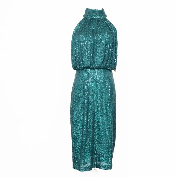 Eliza J Sequin Emerald Mock Neck Cocktail Dress‎ - Image 2