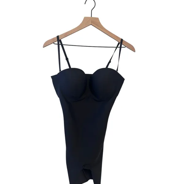 Skims Body CS underwire Mid Thigh Bodysuit large Onyx New with tags - Image 4