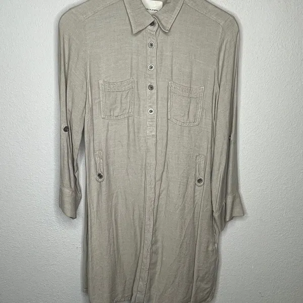 Life In‎ Progress Shirt Dress Tan - Image 9