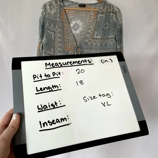 Rue21 flowy lightweight boho fairycore blue tie front top L long sleeved shirt‎ - Image 5