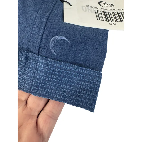 ZYIA Active Not Just A Trail Hiking Shorts Blue Womens Large 6 Pockets Cuffed L⁠ - Image 9