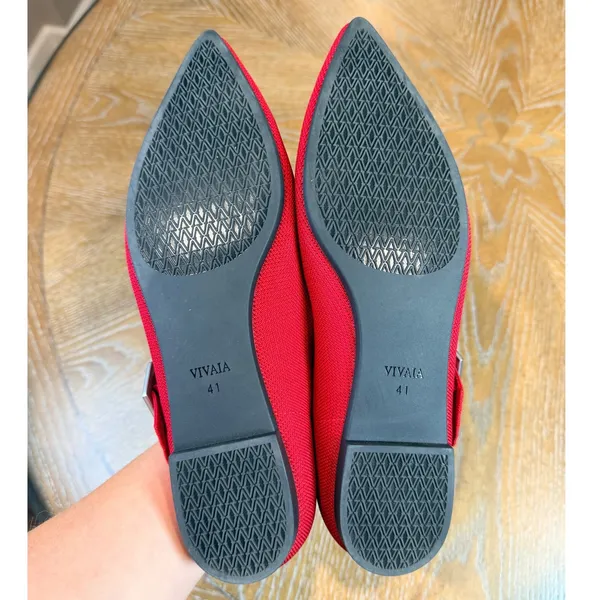 Vivaia NEW Maria Pointed Toe‎ Mary Jane Flats Red Size 41 US 9.5 - Image 7
