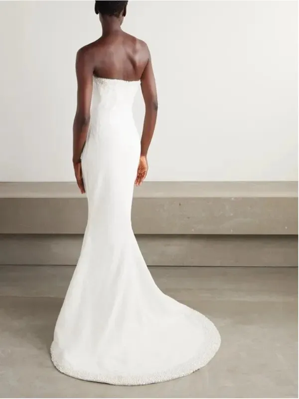 Clio Peppiatt Olympia Strapless Embellished Tulle Gown Ivory S Wedding Bridal - Image 2