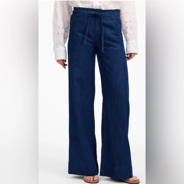 Madewell The Denim Pull-On Wide-Leg Pant Size 30 EUC - Image 2