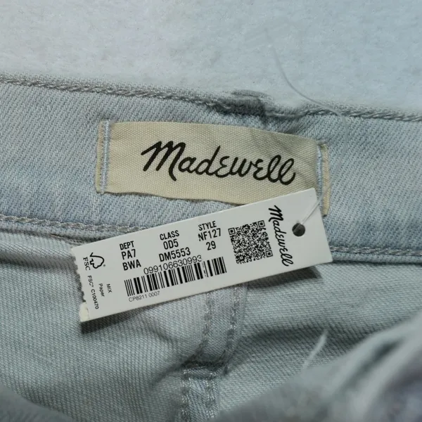 Madewell Perfect Vintage Wide-Leg Crop Jean Light Wash NF127 Mens 29 NWT - Image 6