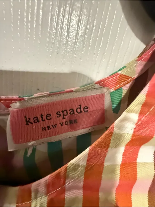 kate spade Multicolor Gingham Puff Sleeve Top - Image 5