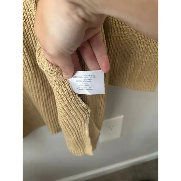 Gap Tan Open Front Longline Cardigan Sweater Small - Image 3