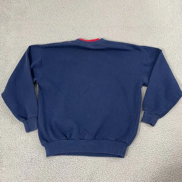 VTG Grandma Sweatshirt M Navy Double Collar Grandkids‎ Embroidered 90s Crewneck - Image 4