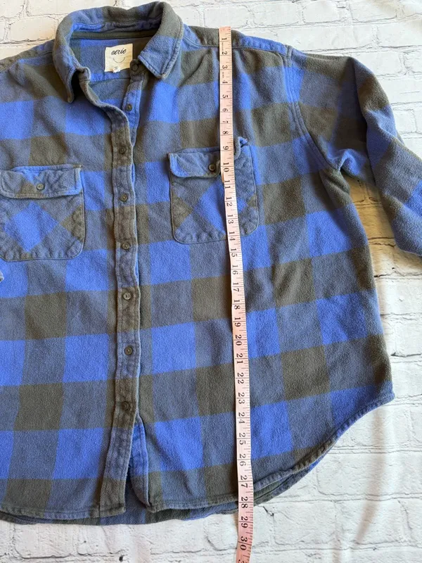 Aerie Plaid Flannel Shirt Women's Large Fall Button Down Cabincore Outdoor - Image 10
