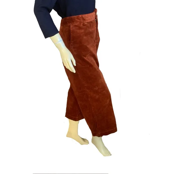 Loft Burnt Orange Cropped Wide Leg Corduroy Pants (10) - Image 4