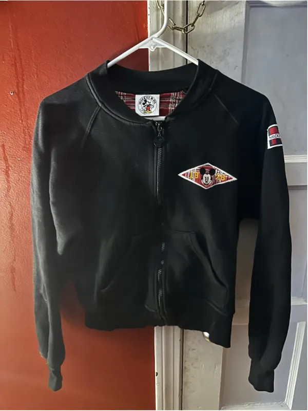 Vintage 90s Disney Mickey Mouse Zip Up Bomber Sweatshirt Jacket Medium Blockette - Image 3