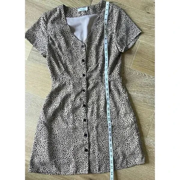 Mod Ref Cheetah Black & Brown Animal Print w/‎ lining A-line dress Size S Small - Image 7