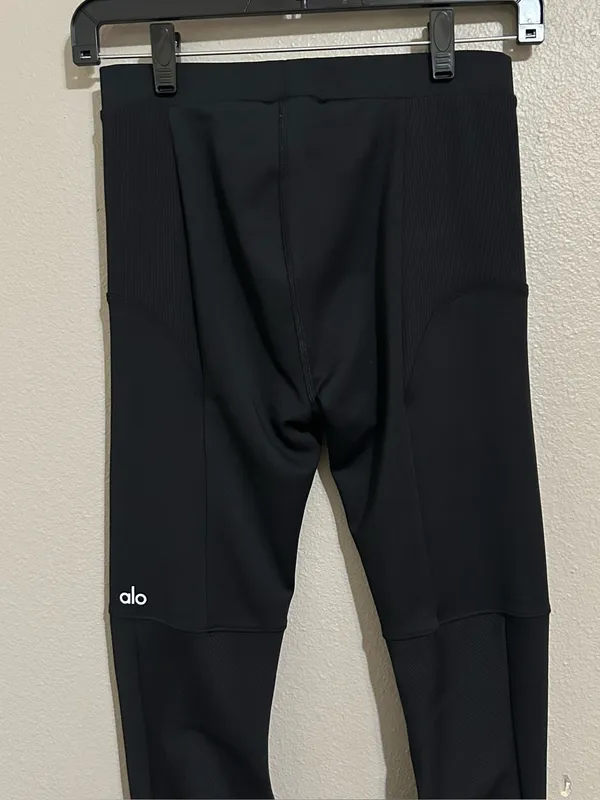 ALO Yoga Black Ribbed High Waist Goddess Athletic Leggings Women’s Size Small - Image 7