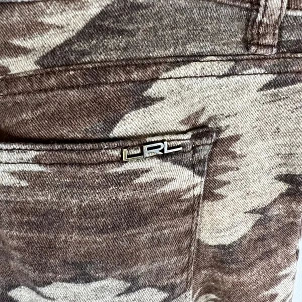 Lauren Ralph Lauren Southwestern Aztec Print Skinny Jeans Brown Tan Size 10‎ - Image 9