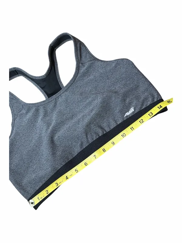 AVIA Heather Gray Cropped Athletic Sports Bra with Subtle Logo size XXL - Image 4