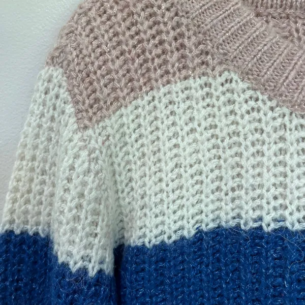 Abercombie‎ & Fitch Wool Blend Color Block Crewneck Cozy Sweater Size M - Image 7