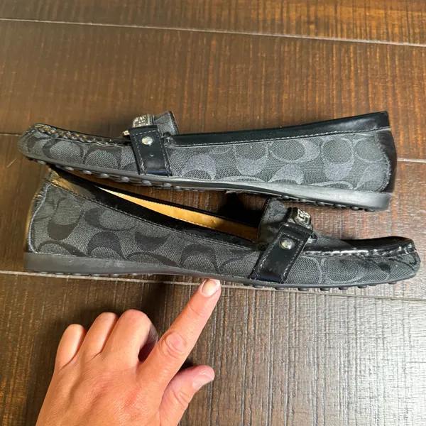 Coach Felisha Loafers Women 9.5B Black Signature Monogram Driving Moccasin Flat - Image 5