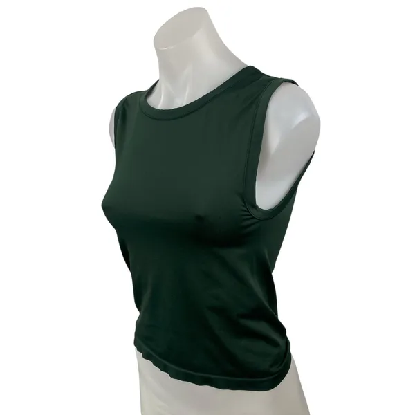 Aritzia Sunday Best Sinch Seamless Women's Green Sleeveless Crop Cami Tank Top M - Image 2
