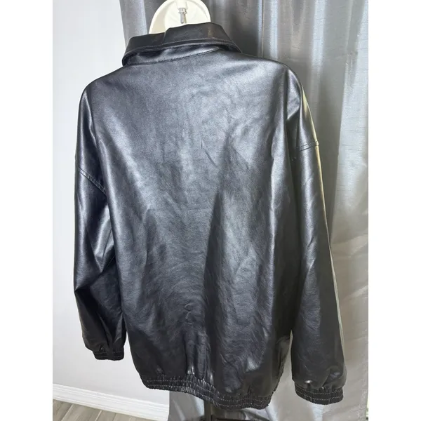 Sampeel Faux Leather Women’s Jacket‎ Medium Motorcycle Jacket Bomber Coat Winter - Image 8