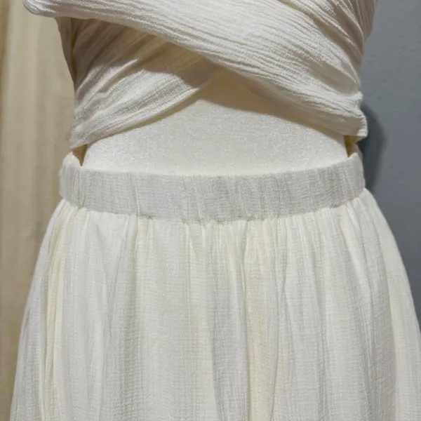 Lulus Ivory Cut Out Maxi Dress M Cottagecore‎ Tie-Strap Celestial Smocked Tiered - Image 6