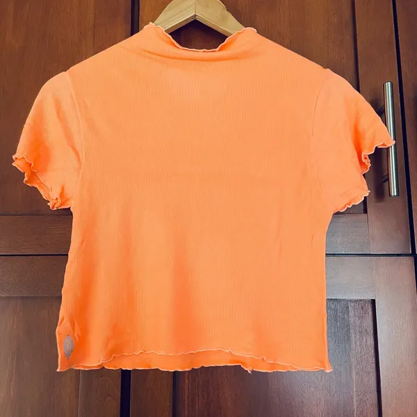 Free People Movement Madeline Crop Tee Shirt Orange Size Medium/Large FLAW - Image 6