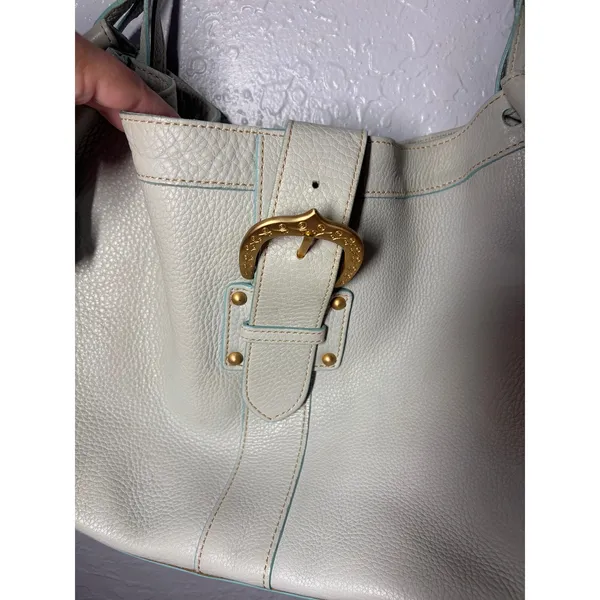 Dooney & Bourke VTG light Blue Pebbled Shoulder Bag Y2K - Image 2