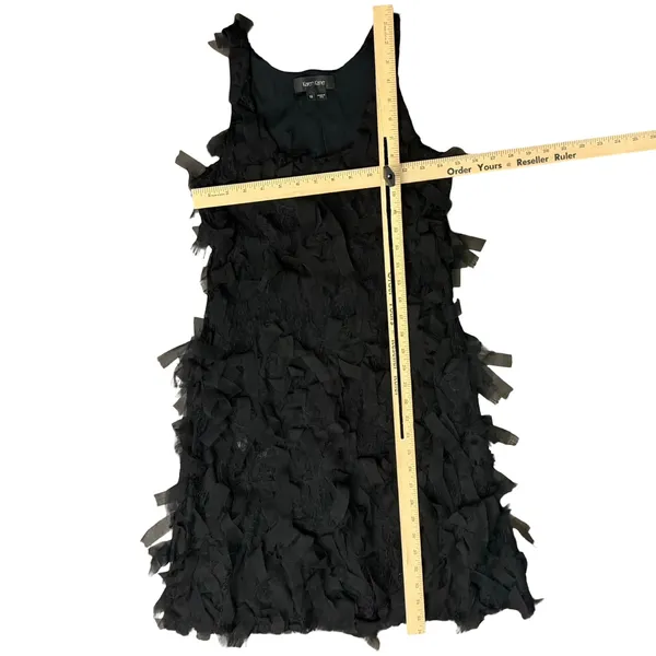 Karen Kane Black Shredded Eyelash Lace Stretch Mini Racerback Dress size XS - Image 8
