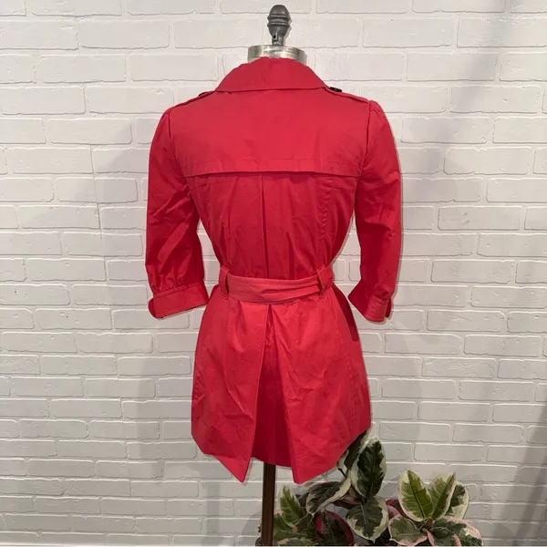 Banana Republic Pink Y2K Style Belted Trench Coat - Image 8