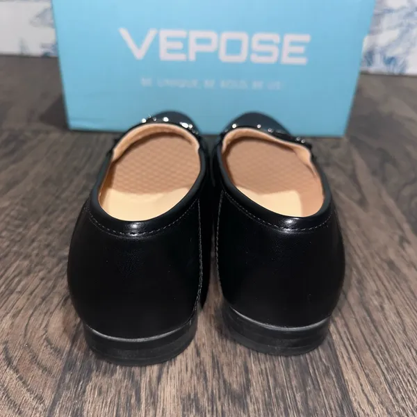 Vepose Women's Elegant Black Flats Size 6 - Image 2