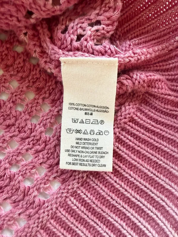 Free People Boomerang Crochet Open Knit Boatneck Sweater in Sweetpea Pink - Image 6