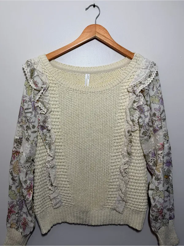 Anthropologie Printed Sleeve Sweater - Image 2